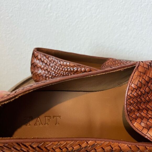 Taft The Monaco Woven Slip-On Loafers Brown Leather Dress Shoes Men's Size 44 11 - Picture 6 of 8